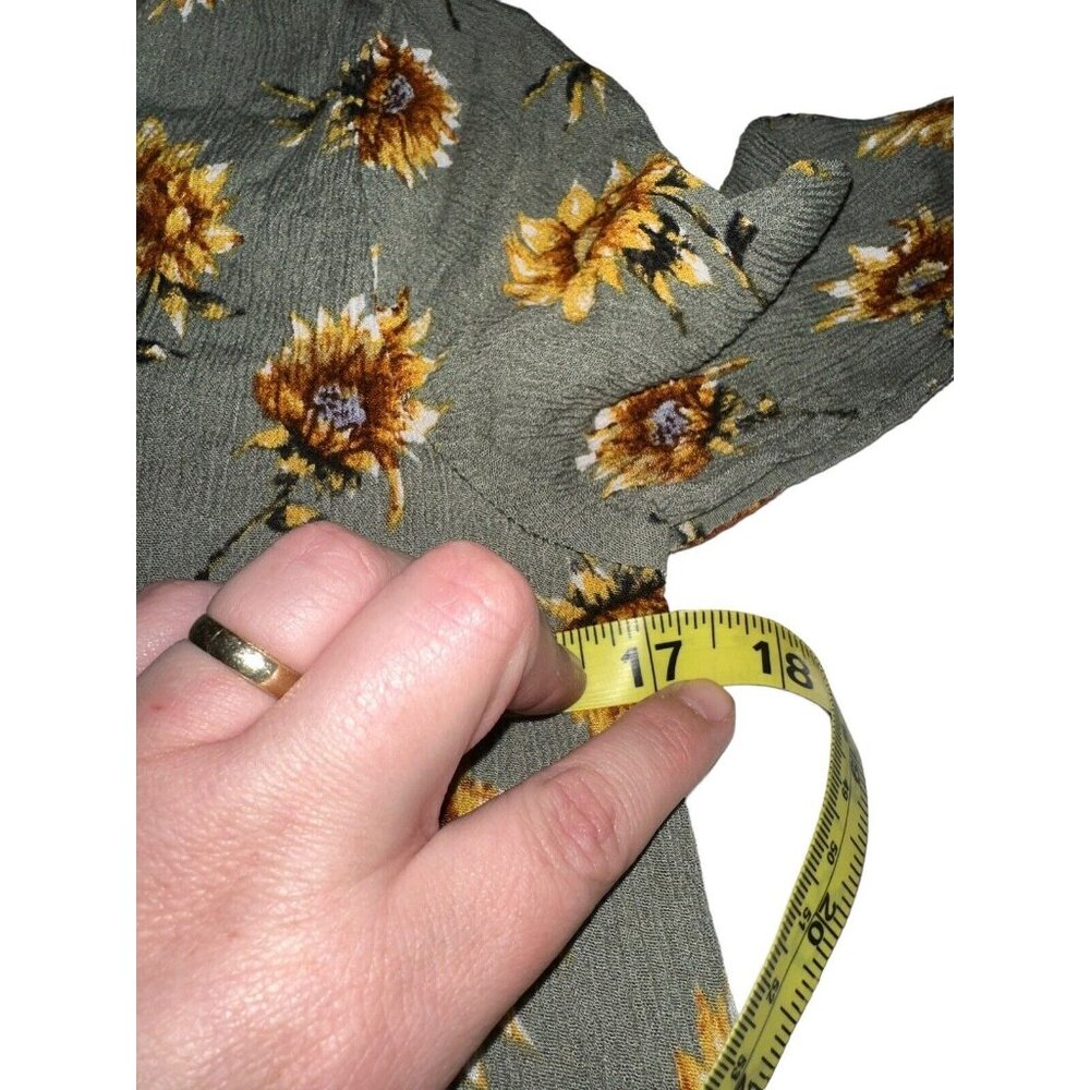 A Dip Of Darling Maxi Dress Juniors XXL Sage Green Floral 90s Style - Picture 4 of 6
